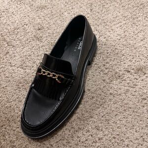 ASOS Black Loafers with Gold Accent